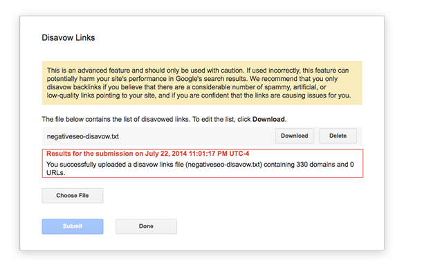 Disavow Links Tool Negative Seo
