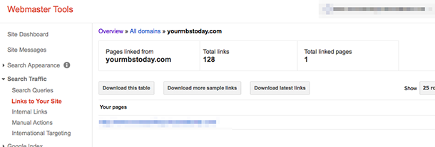 Webmaster Tools Link